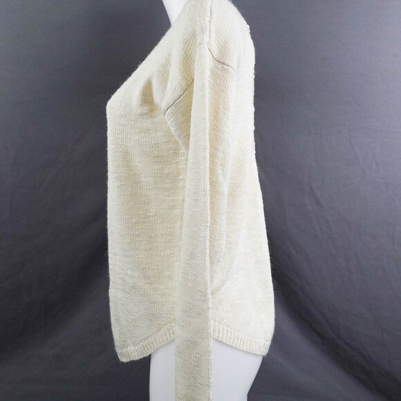 Womens Sweater Small Off White Cozy Soft Clean Girl Minimalist Soft Boho - Picture 3 of 12